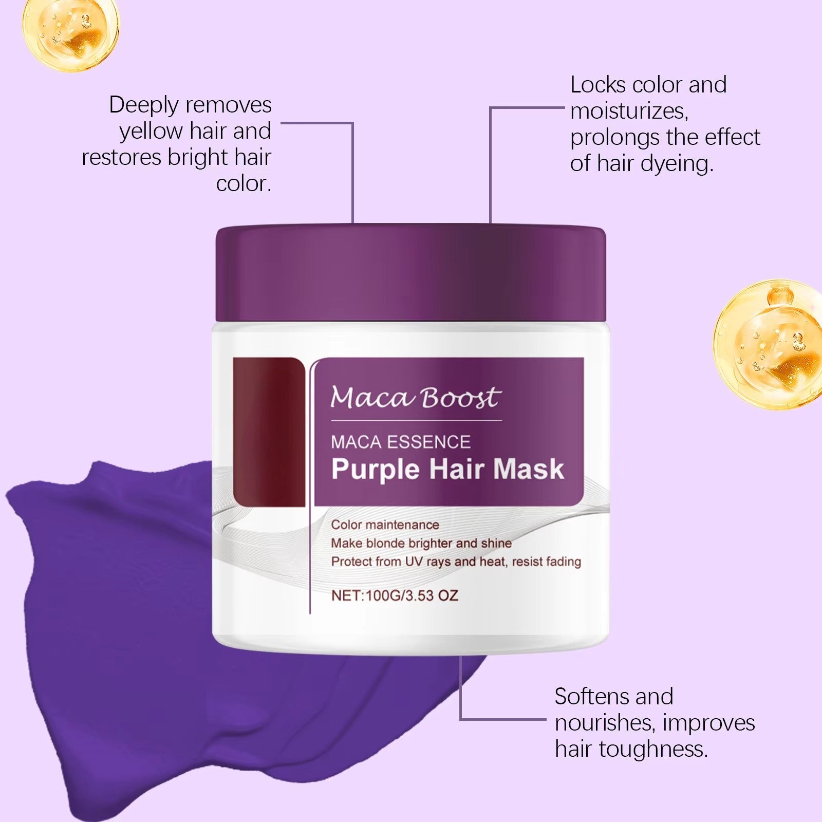 Magical Purple Hair Mask – Professional Toning Treatment for Blonde, Silver, Gray & Highlighted Hair to Eliminate Brass and Yellow Tones