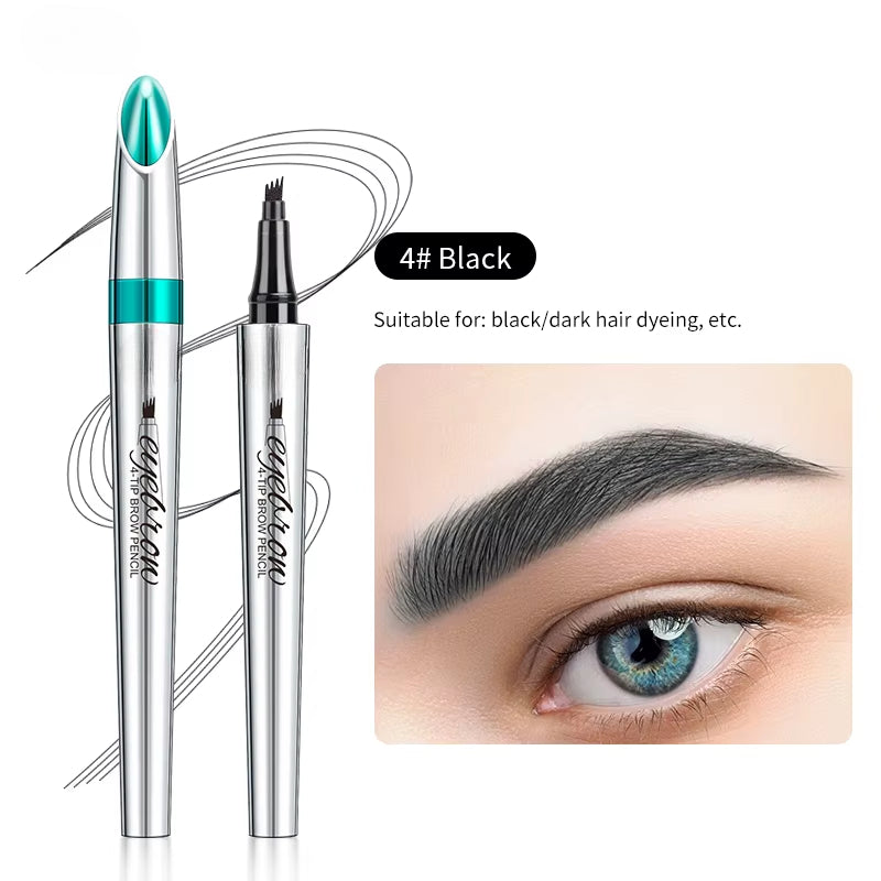 BrowSculpt 4D Microblading Eyebrow Pen – Waterproof, Long-Lasting Four-Claw Pencil for Natural, Hair-Like Strokes