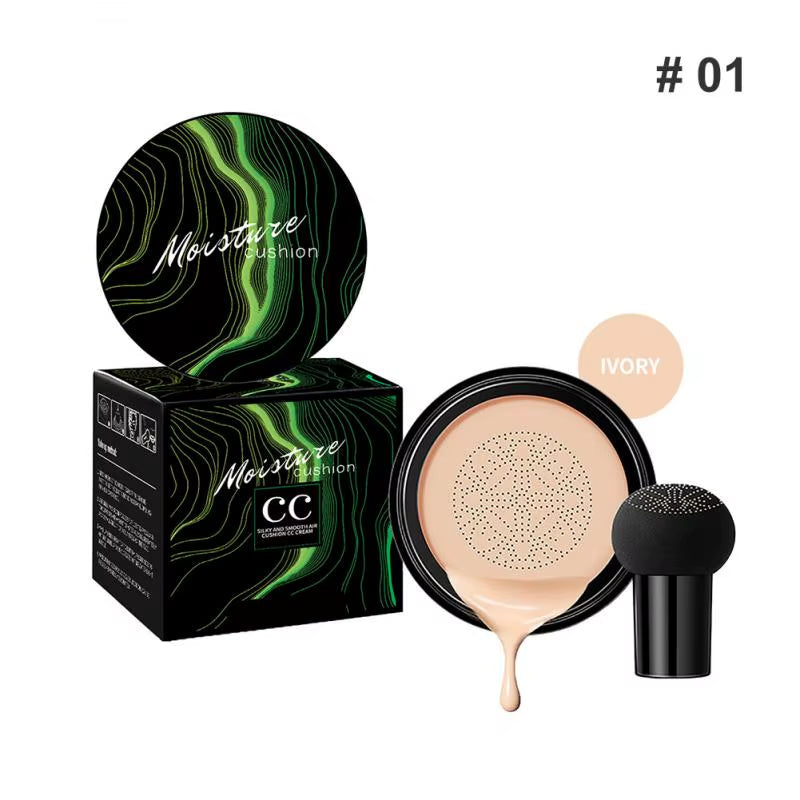 GlowVeil Mushroom Air Cushion CC Cream – Lightweight, Long-Lasting Moisture & Natural Brightening Coverage