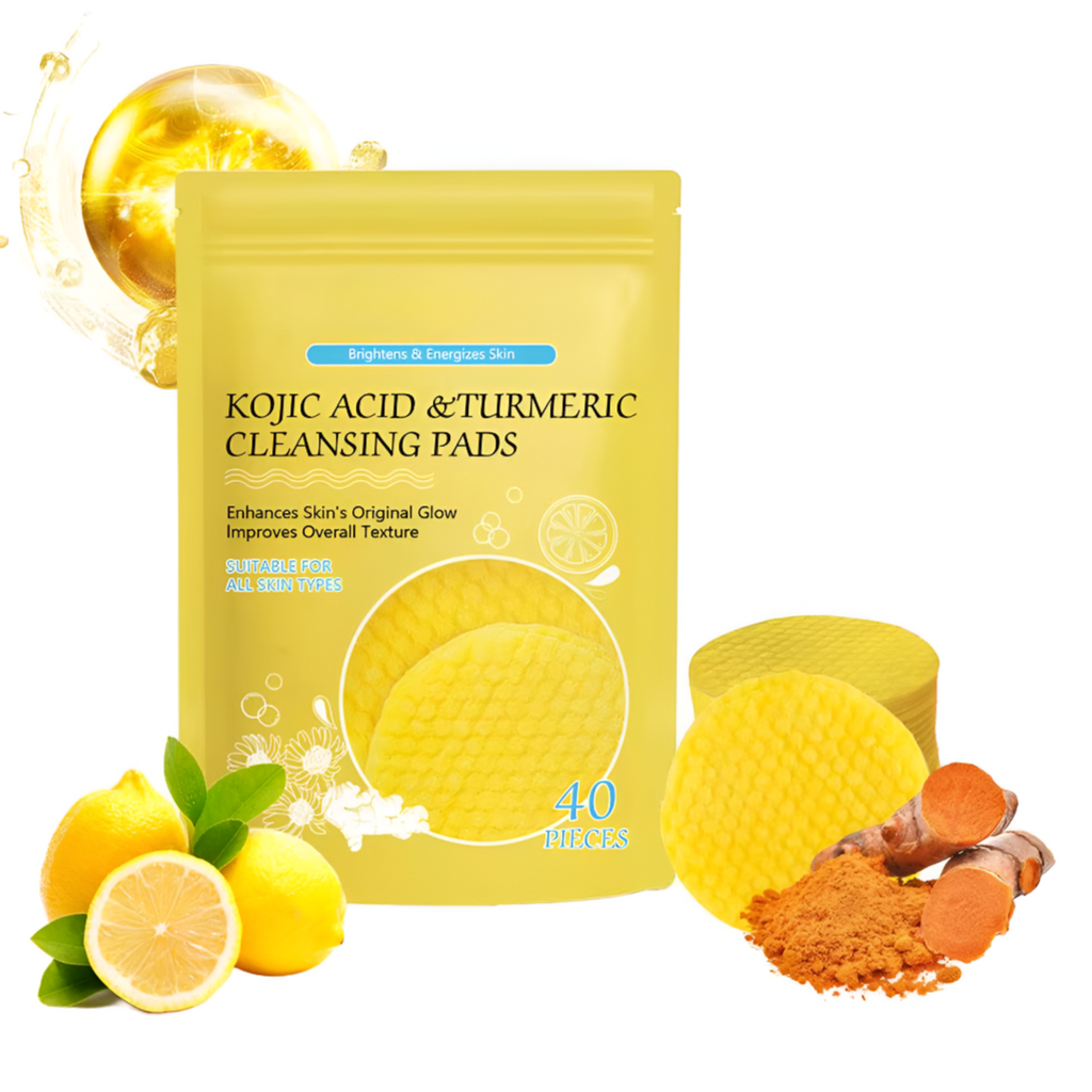 GlowClean™ Kojic Acid & Turmeric Exfoliating Pads – 40/50Pcs Daily Facial Cleansing & Skin Care