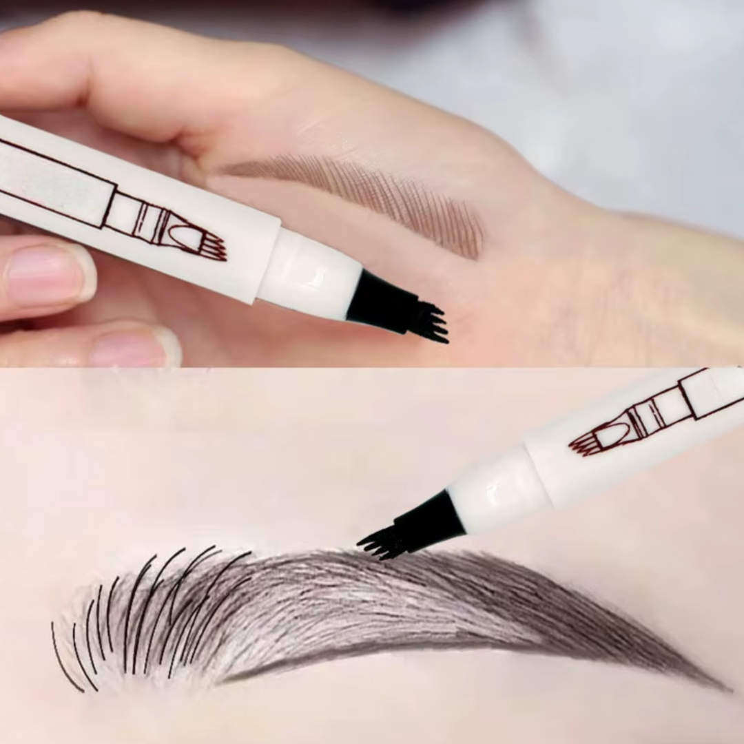 4-Tip Microblading Eyebrow Pen for Flawless, Waterproof Definition